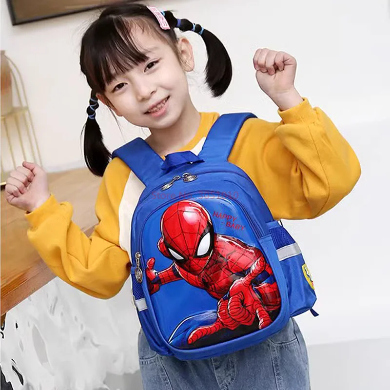 Disney Marvel Cartoon Mochila para Crianças, Homem Aranha, Homem De Ferro, Capitão América, Saco De Escola Do Jardim De Infância, Mochila De Meninos, Presente