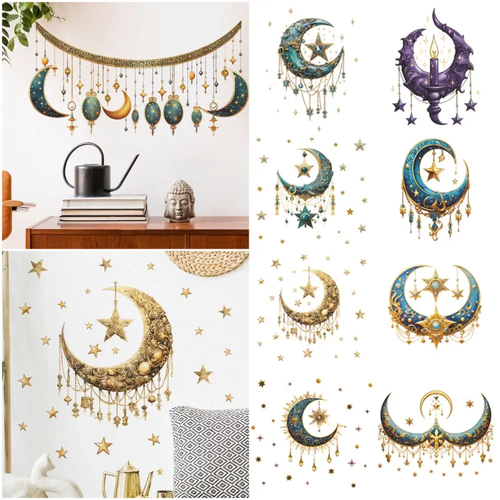 Removable Multicolor Eid Mubarak Wall Stickers PVC Accessories Ramadan Kareem Decals Eid Al-fitr DIY Ornament Mural Bedroom