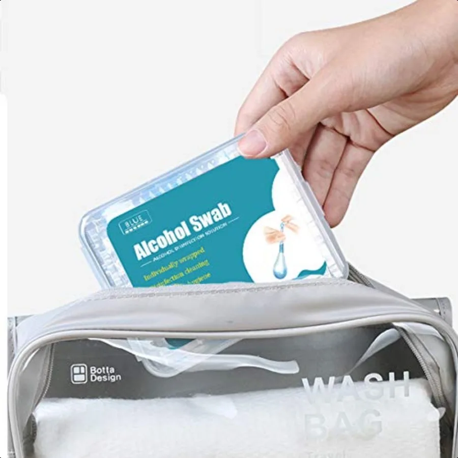 100+50 ps Alcohol Swabs Cotton Q Tips Individually Wrapped  Swabsticks Sanitary First Aid Kit Safety for Women Men