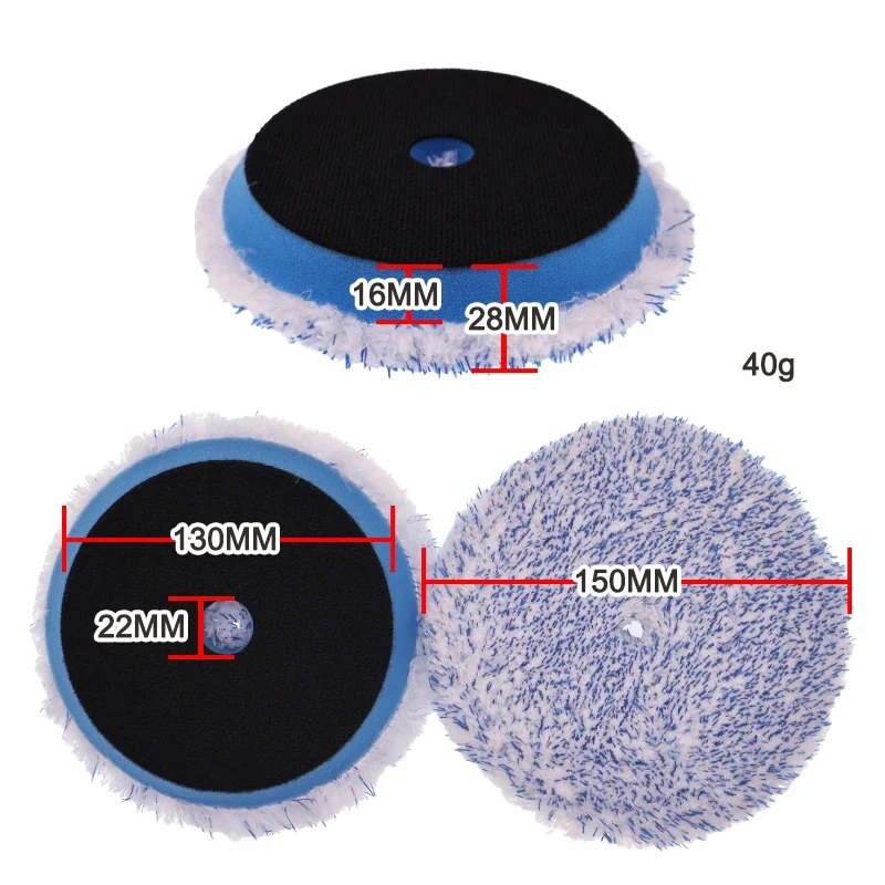 5Inch 125MM Microfiber Cutting Pads 2Pcs Microfiber Finishing Disc with Hook Loop Backing for Car Compounding Cutting Buffing