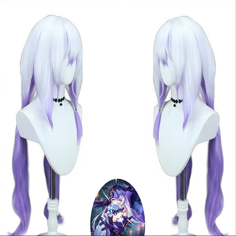 

Game Honkai Star Rail Character Simulation Wig Comic Exhibition Cosplay Headwear Gradient Long Hair Black Swan Role Cos Headgear