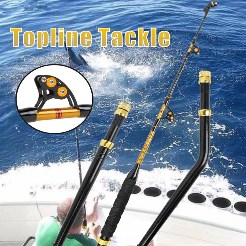 

Sea Fishing Trolling Rod 5' Big Game Rod 80lbs 130lbs EVA Bent/Straight Handle Tuna Rod 2+1 RollerGuides FRP Material Roller Rod