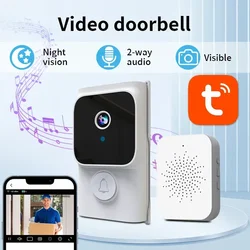 Sonnette visuelle intelligente Tuya 2.4G, interphone vocal à distance pour téléphone portable, vision nocturne HD 1080P, infrarouge