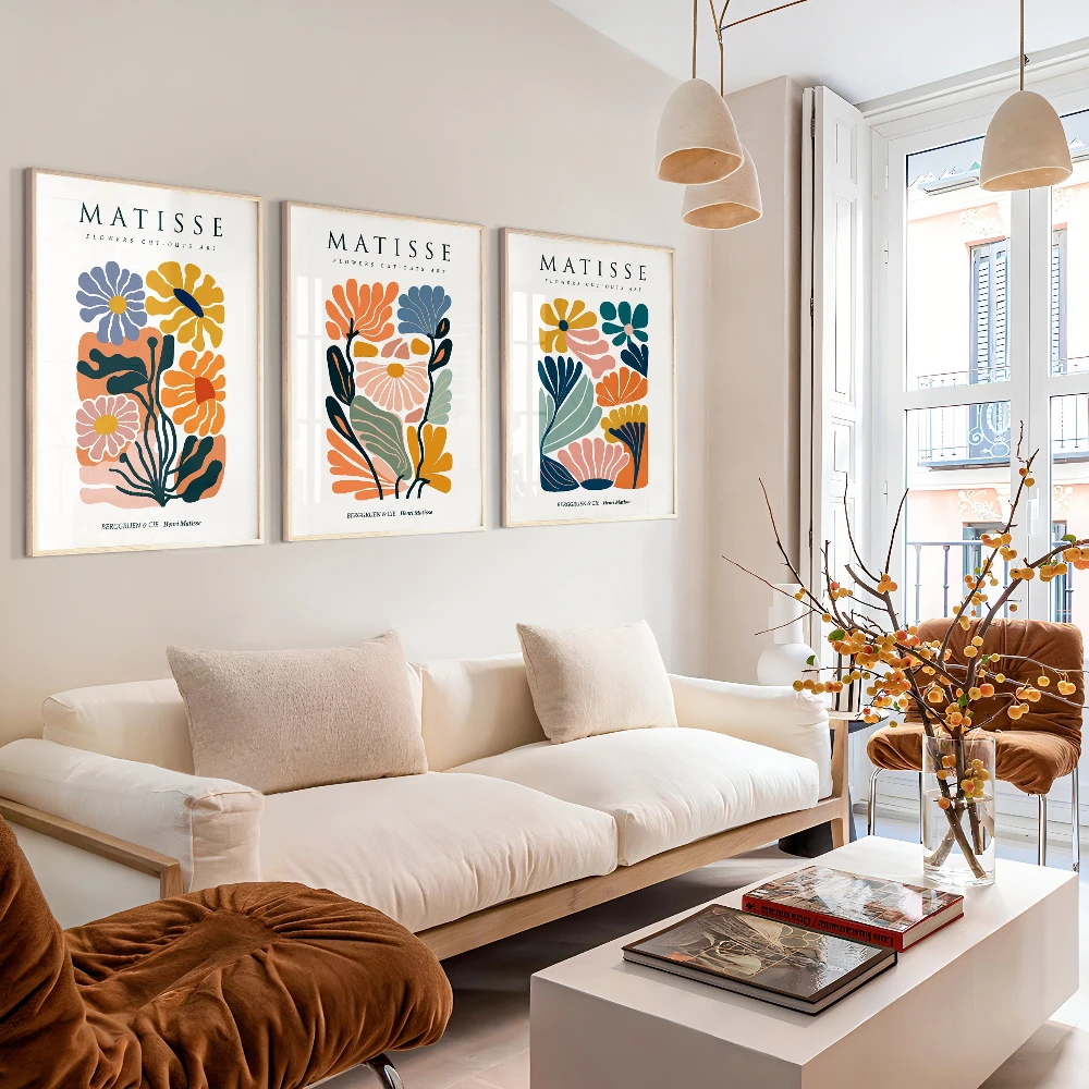 Matisse Flower Market Prints Boho Flower Art Bedroom Wall Décor Living Room Wall Print Exhibition Mid Century Modern Art Prints