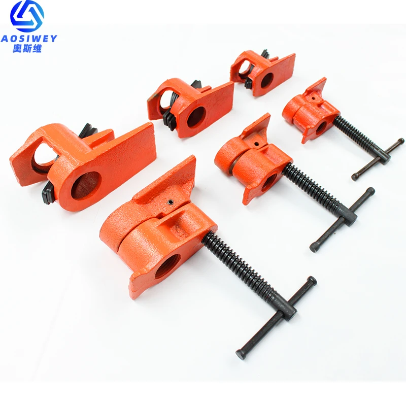 Wood Clamp Pipe Clamp 1/2 3/4 Inch Wood Glued Clamp Cast Iron Pipe Heavy Carpentry Carpenter Tool Carpentry Clamps 1Pcs