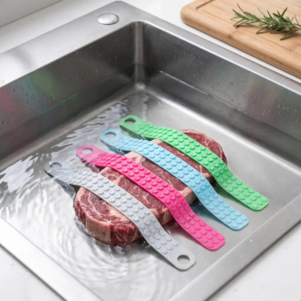 Silicone Sink Thawing Belt With Suction Cup Fast Defrosting Fixator For Frozen Meat Steak Fish Hanging Kitchen Specialty Gadgets