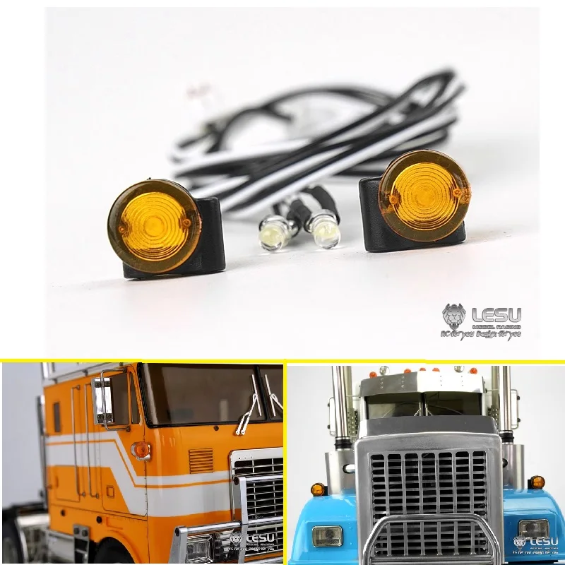 RC 1/14 LESU Cabin LED Side Marker Lights for Tamiya Hydraulic Excavator Loader Dump Truck for VOLVO Trailer Tipper DIY Parts
