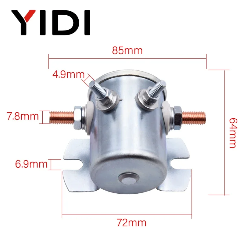 Universal High Current Car Electric Winch Solenoid Motor Starter Relay 12V 24V DC 4 Terminals Fit Golf Cart Forklift Marine