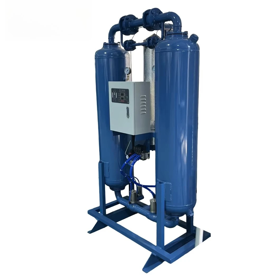 High-precision Industrial Heated Adsorption Double Tower Desiccant Compressed Air Dryer 8.5 Nm/min Microcomputer-Controlled