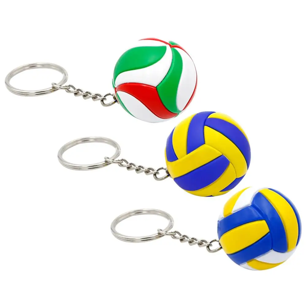 

3-piece volleyball pendant keychain, sports commemorative party gifts, multi-color mini bag accessories.
