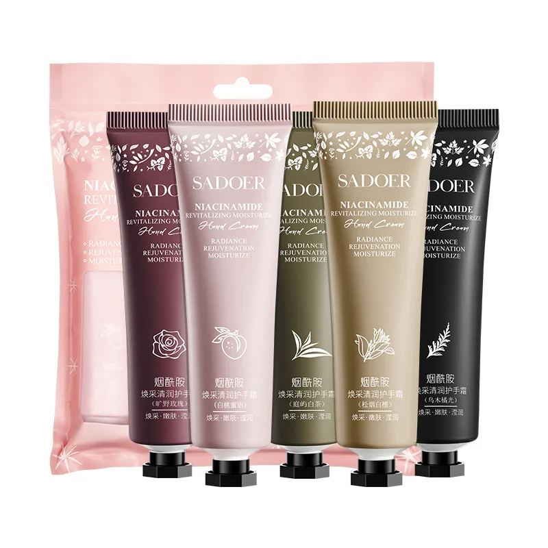 Juego de crema hidratante para manos de 5 piezas con ácido hialurónico, loción hidratante de Squalano derivada por plantas y niacinamida para toda la piel