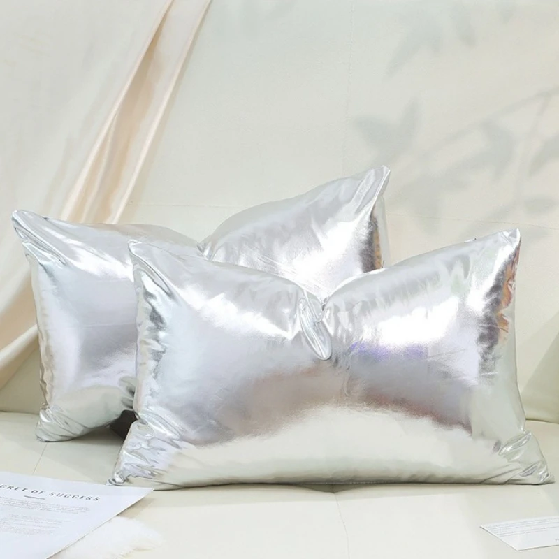 

2 Piece Ball Party Hot Stamping Pillowcase Modern Solid Color Shiny Cushion Cover Luxury Gold Silver Pillow Case for Sofa Decor