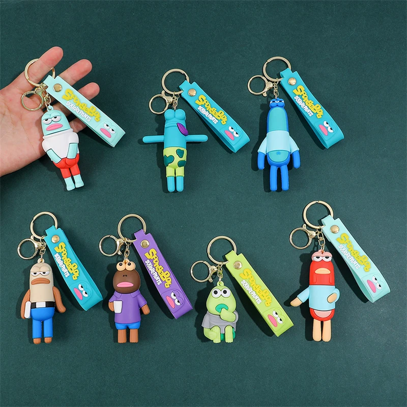 Spongebob Bikini Bottom Residents Ugly Fish Keychain Biyeyu Series Pendant Car Bag Pendant Holiday Gift Colorful Toy