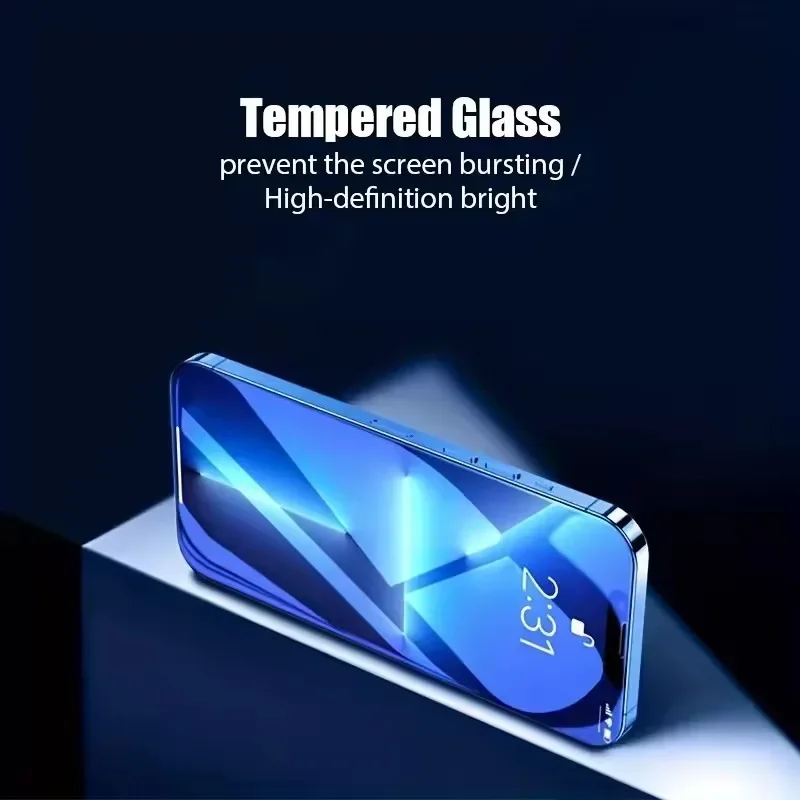 5 Piezas Recubrimiento Oleofóbico Instalación Fácil Sin Polvo Protector de Pantalla para iPhone 16 14 15 11 12 13 17 Pro Max XR XS 14 15 16 Plus 6