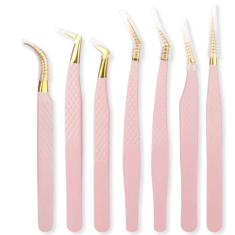 1-pcs-eyelash-tweezers-extension-pink-stainless-steel-superhard-tweezers-with-fiber-tips-high-precision-anti-static-tweezers