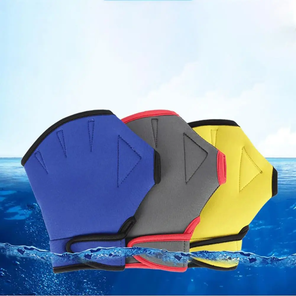 

1 Pair Swimming Gloves Aquatic Fitness Water Resistance Aqua Fit Paddle Training Fingerless Gloves Equipment Unisex Hand Fins