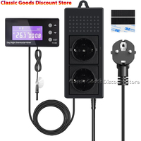 Digital Thermostat For Reptiles From 0 To 50c, Day/Night, With Timer, Temperature Controller For Amphibian Animals