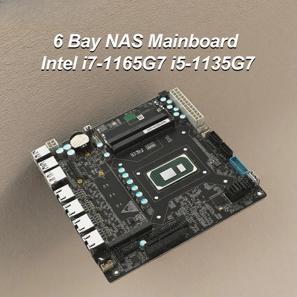 Scheda madre Intel i7-1165G7 i5-1135G7 di 11a generazione NAS Mini ITX a 6 alloggiamenti 4x i226 2.5G 6x SATA 2x M.2 PCIe x4 Firewall Scheda madre da gioco