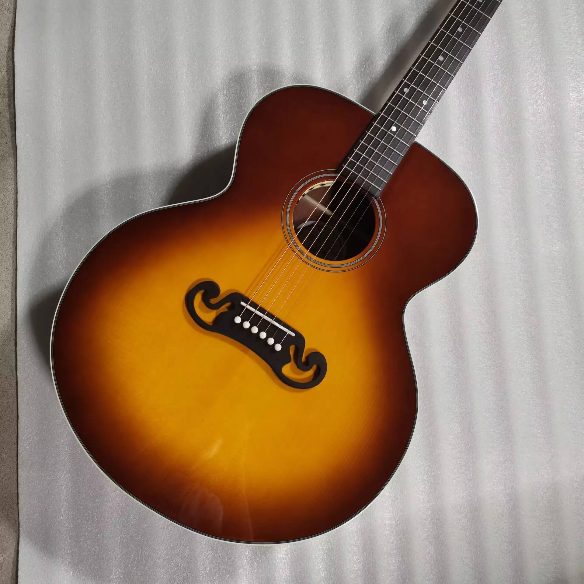 

handmade 42 inches western classic all solid walnut wood acoustic guitar SJ200 style with soundhole pickups