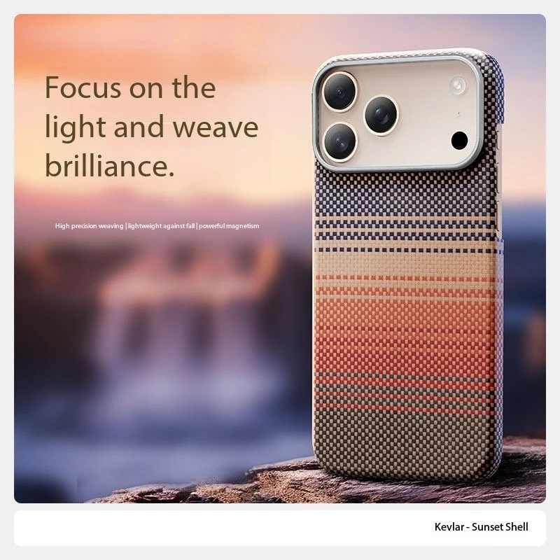 Etui w 100% z włókna aramidowego Kevlaru i włókna węglowego do iPhone 18 17 Pro Max 18Pro z Magsafe, luksusowe etui magnetyczne, ultracienka obudowa. — zdjęcie produktu 6