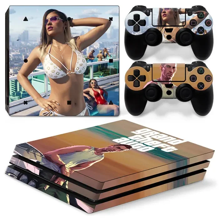 Grand Theft Auto VI GTA 6 PS4 Pro Skin Sticker Decal Cover Protector per Console e Controller Skin Vinyl