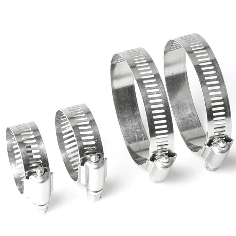 10pcs 6mm-25mm Stainless Steel Pipe Claps Mini Fuel Line Hose Clamp Clip Optional Size for Air Water