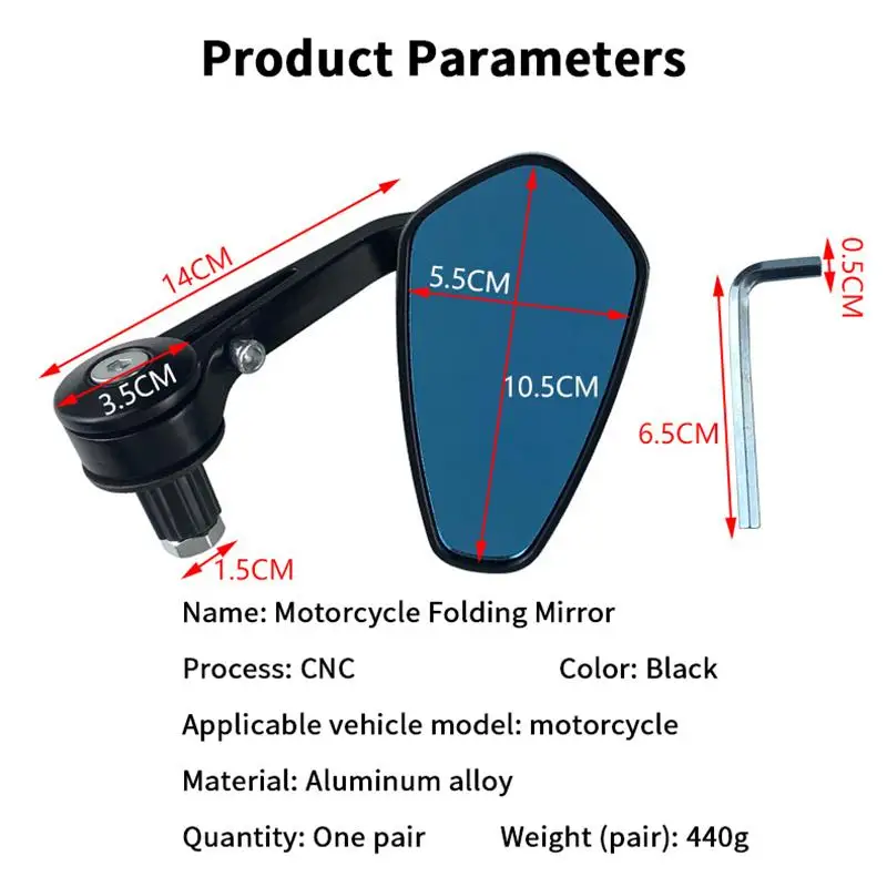 

[MC]Motorcycle Mirror Handlebar End Rearview Mirror Universal Side View Mirror Motorcycle Christmas Decoration Rearview Mirror