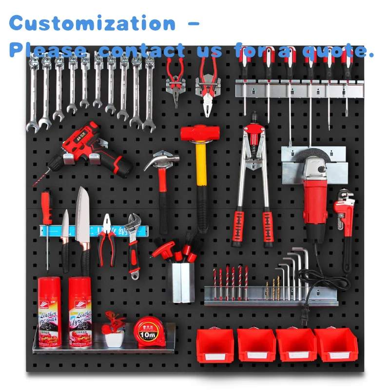 custom.Kainice Wall-mounted Hanging Punching Quincaillerie Shelf Hardware Tools Store Accessories Storage Hole Metal Pegboa