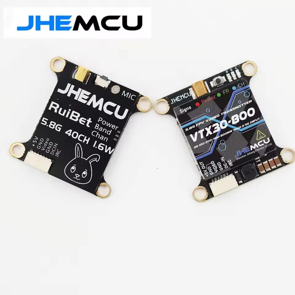 JHEMCU RuiBet VTX20-600 / VTX30 800 5.8GHZ 40CH PIT 25/200/400/800/1600MW Switchable VTX 2-6S 30.5X30.5MM For FPV Racing Drone