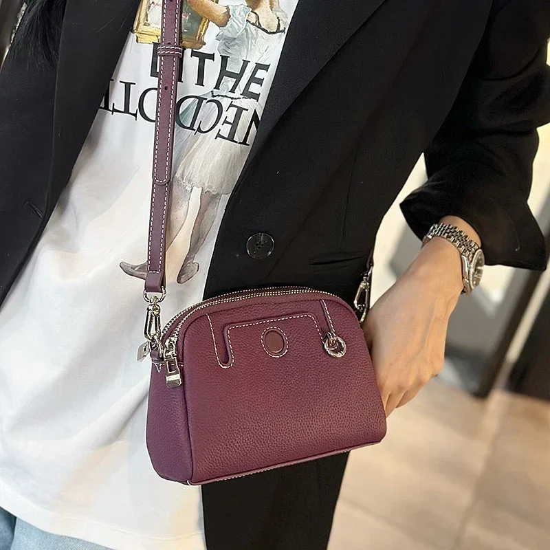 

Ladies Commute Soft Retro Cowhide Handbags Women‘s Natural Cow Leather Shoulder Bag Female Fashion Luxury Design Crossbody Bags