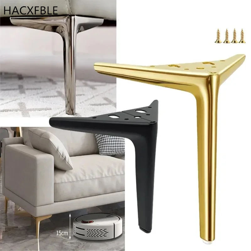 4Pcs Metal Furniture Legs TV Cabinet Bed Coffee Table Legs Black Silver Gold Desk Stool Chair Feet Sofa Hardware Leg Load 800KG