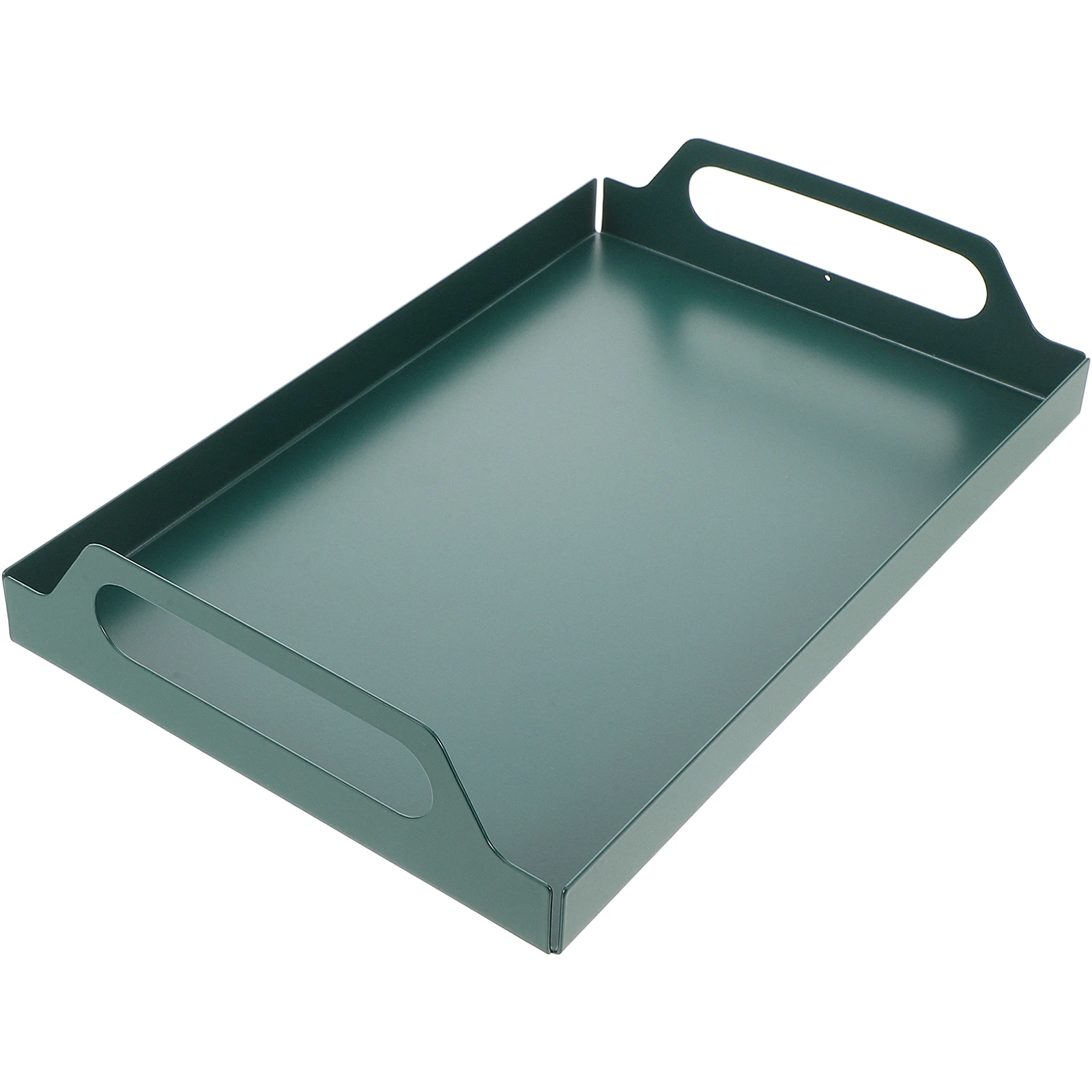 

Iron Storage Tray Dark Green Small Size Smooth Surface Easy Clean Multi Use Home Restaurant Hotel Cafe Tea Ware Snack Dessert