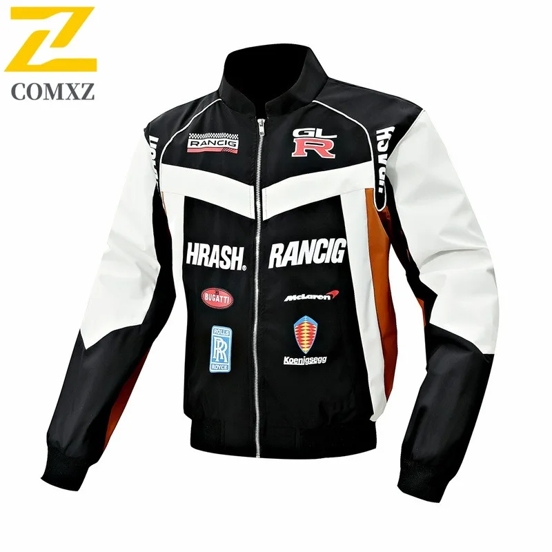 الرجال خمر البيسبول السائق سترة سباق نمط بولي معطف معطف جلد مقاوم للماء يندبروف فضفاض دراجة نارية ملابس خارجية تناسب ربيع الخريف #2