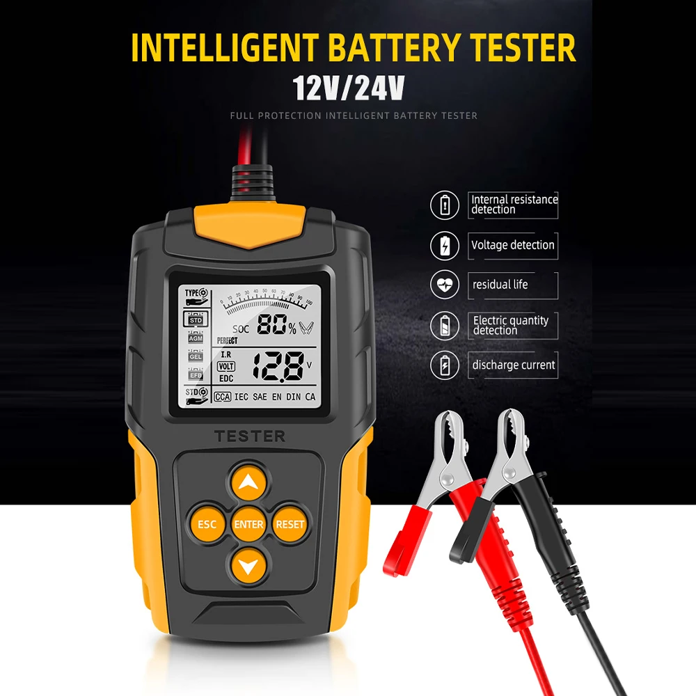 12V 24V Car Motorcycle Battery Tester System Analyzer CCA Internal Resistance Tester Analyzer Diagnostic Tools