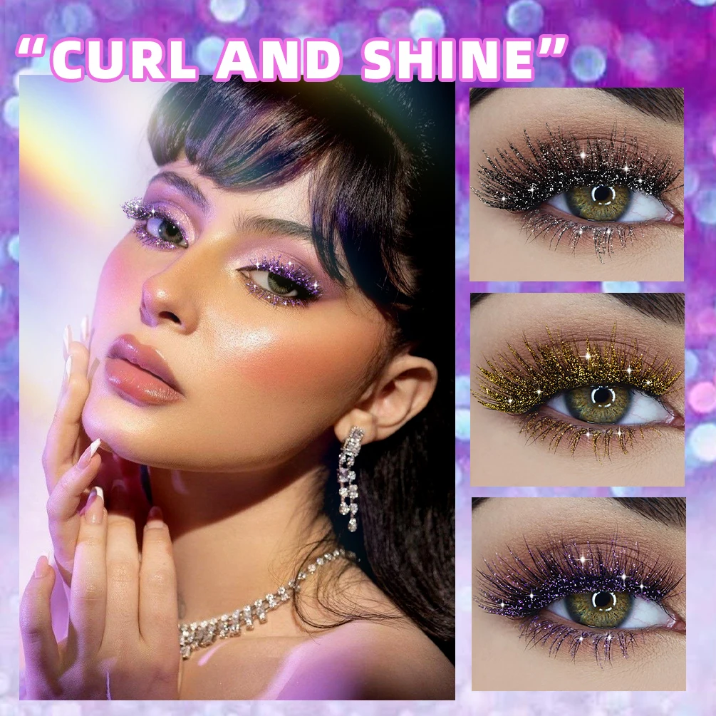 1 PC Diamond Mascara Shining Galaxy Sequins Sweat Proof Glitter Eyelashes Quick Dry Lasting Curling Thick Mascara Shimmer Makeup