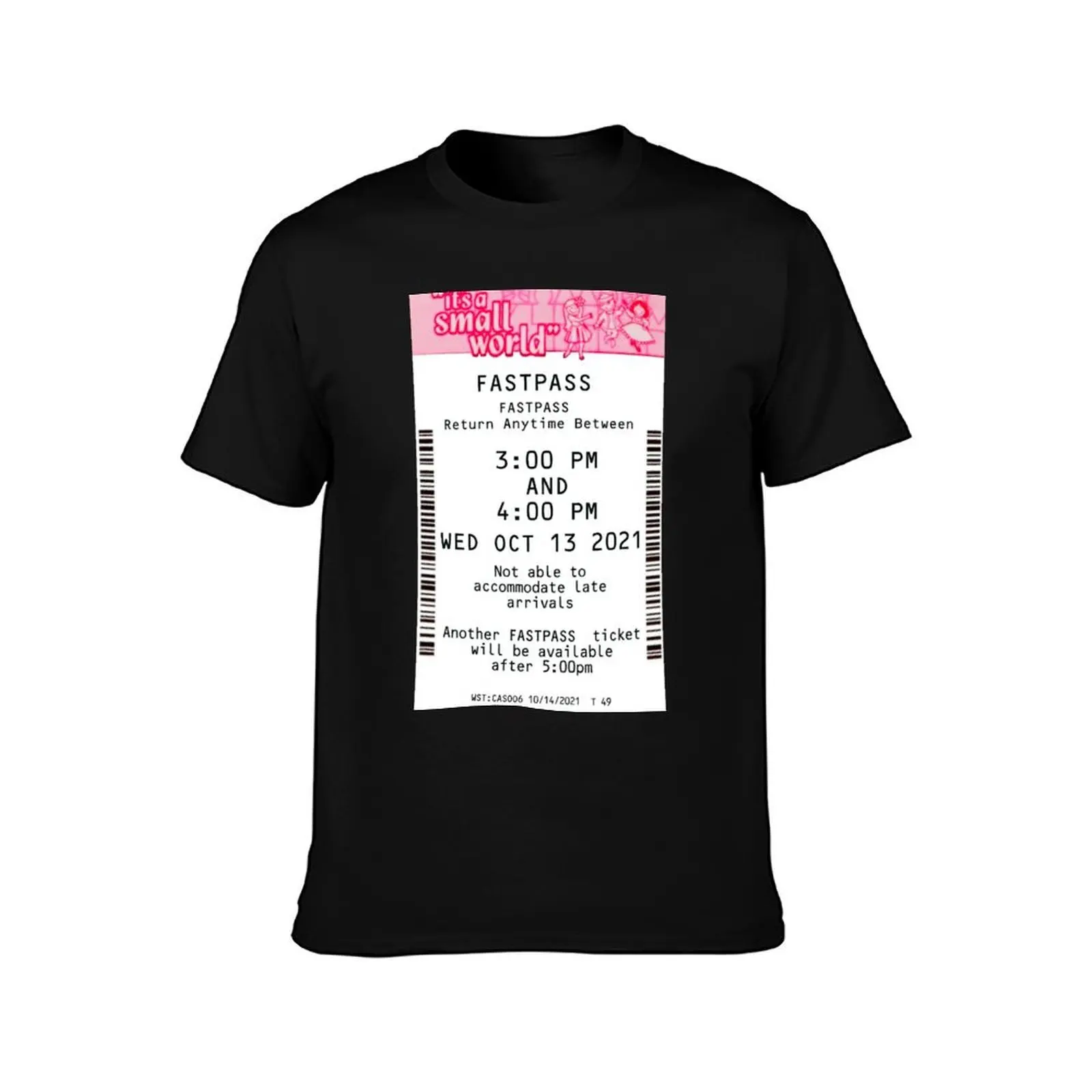 It's A Small WorldFastpass October 2021 T-Shirt, Summer Casual Cotton Tee, Oversized Streetwear Tops, Vintage Graphic Print