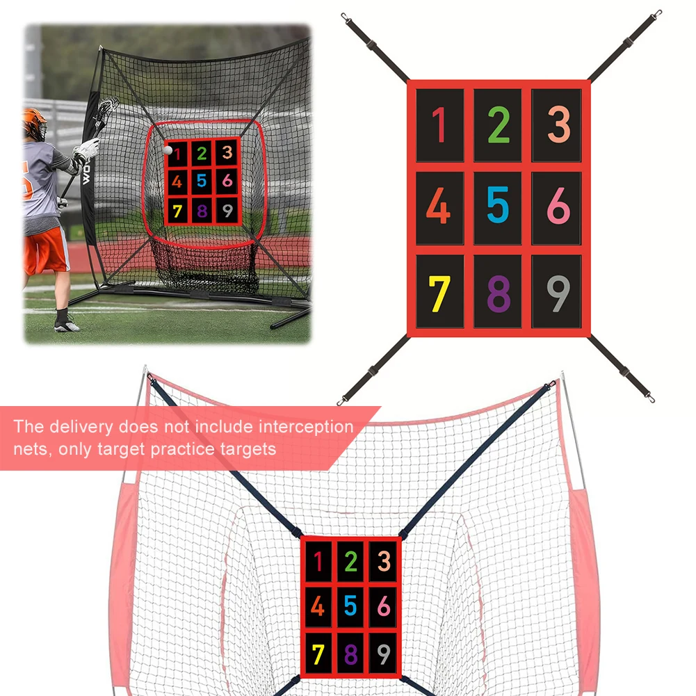 9-Section Numbered Strike Zone Target (No Net) Adjustable Pitcher Accuracy Training Aids for Baseball Softball Net