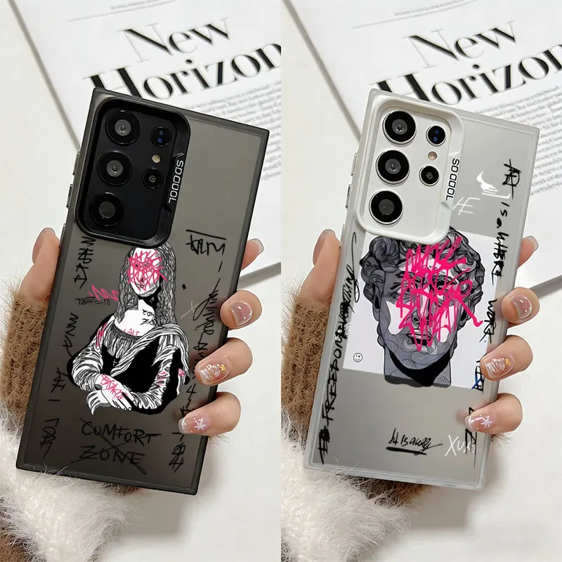 Funda Phone Case For Samsung Galaxy S26 Edge S25 S24 S23 S22 Ultra S21 S20 FE 5G S10 Plus Cover Art Aesthetic David Mona Lisa