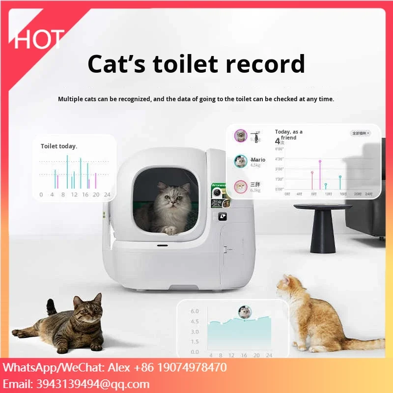 Fully Automatic Cat Toilet MAX PRO2 Electric Smart ABS  Box Scoop Open Sand Changing Deodorizing Supplies Purobot Ultra