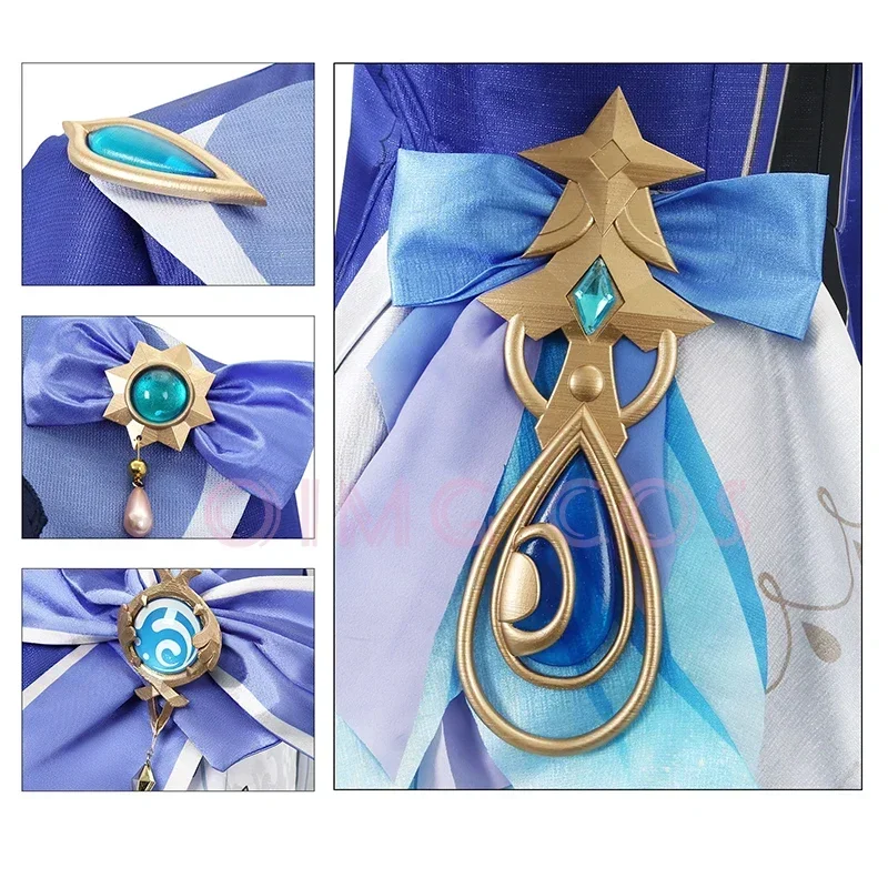 high-quality Furina Genshin Focalors Cosplay Costume Impact Daily Carnival Uniform Wig Anime Halloween Party Costumes Women Game