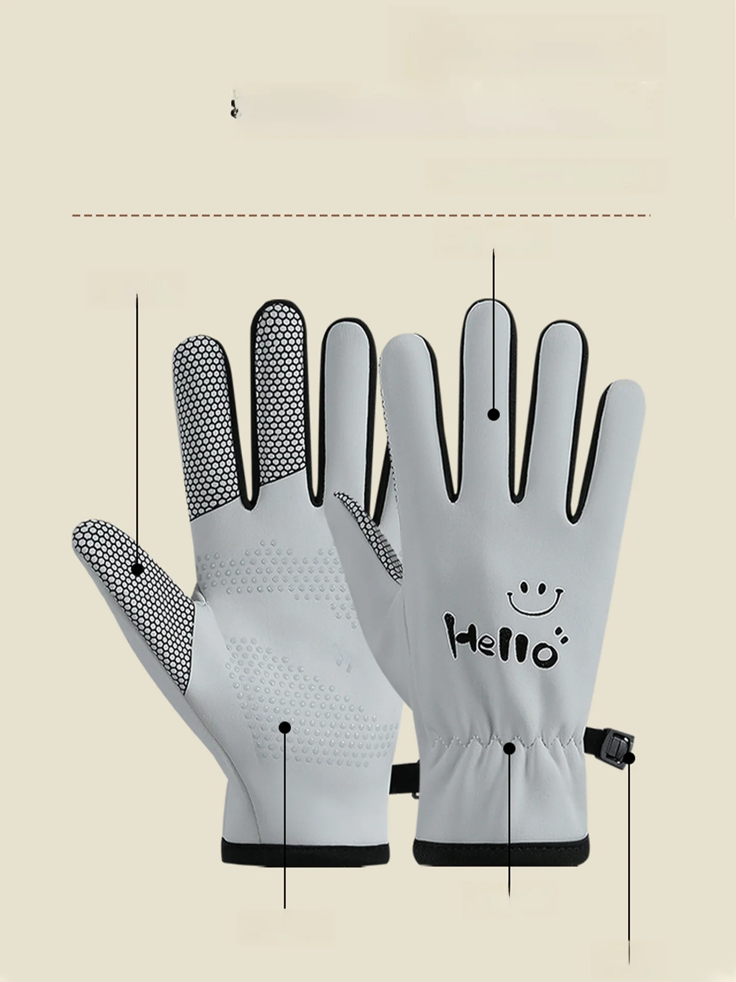 Thickened Fleece Children's Gloves Winter Outdoor Windproof Waterproof Riding School Waterproof Gloves for Boys And Girls