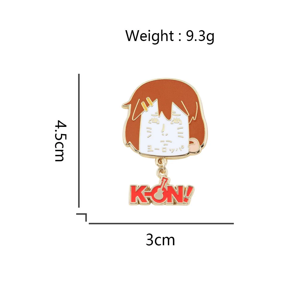 Frustration Sadness Yui Hirasawa Badge Anime K-On! Guitarist Lead Vocalist Brooch Fun Abstract Jewelry Fans Gift Collection