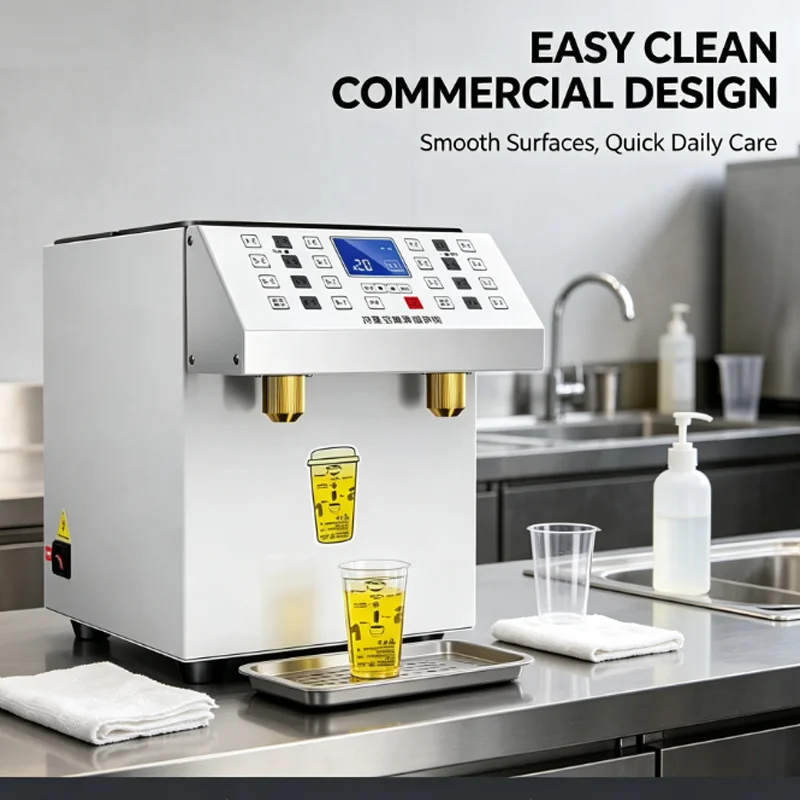 Automatic Electric Syrup Dispenser for Fructose Bubble Milk Tea Steel Laevulose Quantifier Core Motor for Restaurant Use