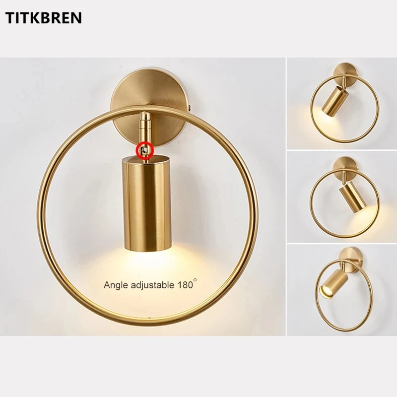 Modern LED Wall Lamp For Bedroom Bedside Decor Office Study Reading Lights Angle Adjustable Lighting Fixtures