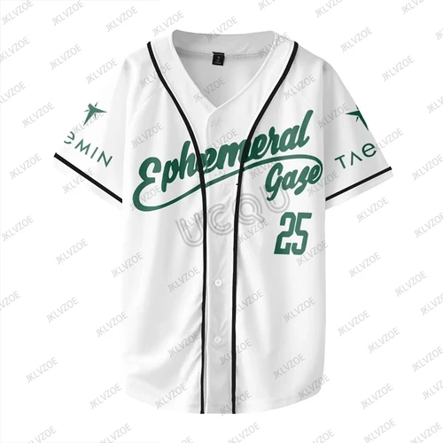 Imagen 2 del producto 2025 Taemin Ephemeral Gaze World Tour Camiseta de manga corta para hombres y mujeres, camiseta de béisbol, uniforme de béisbol de Hip Hop, camisetas deportivas informales