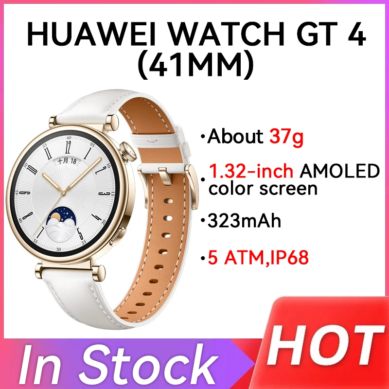 NEW Huawei Watch GT4 Smart Watch 41mm Monitor Heart Rate Blood Oxygen Smartwatch Phone Call GPS Tracker IP68 5ATM Waterproof