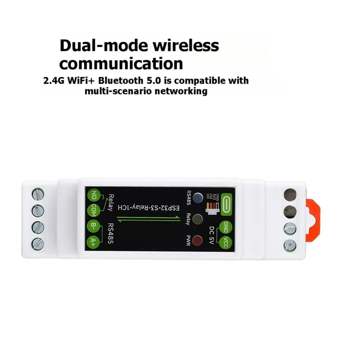 --Relay-1CH WiFi Relay Module - Industrial Control Board 2.4GHz Bluetooth 5.0 RS485 USB Type-C