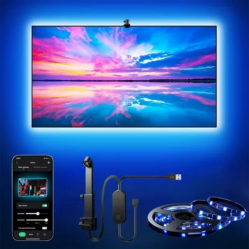 Ambilight Tv Backlight 5V Rgbic Usb Led Strip With Camera App Control Smart Tv Ambient Light For Gaming Room Atmosphere Lighting