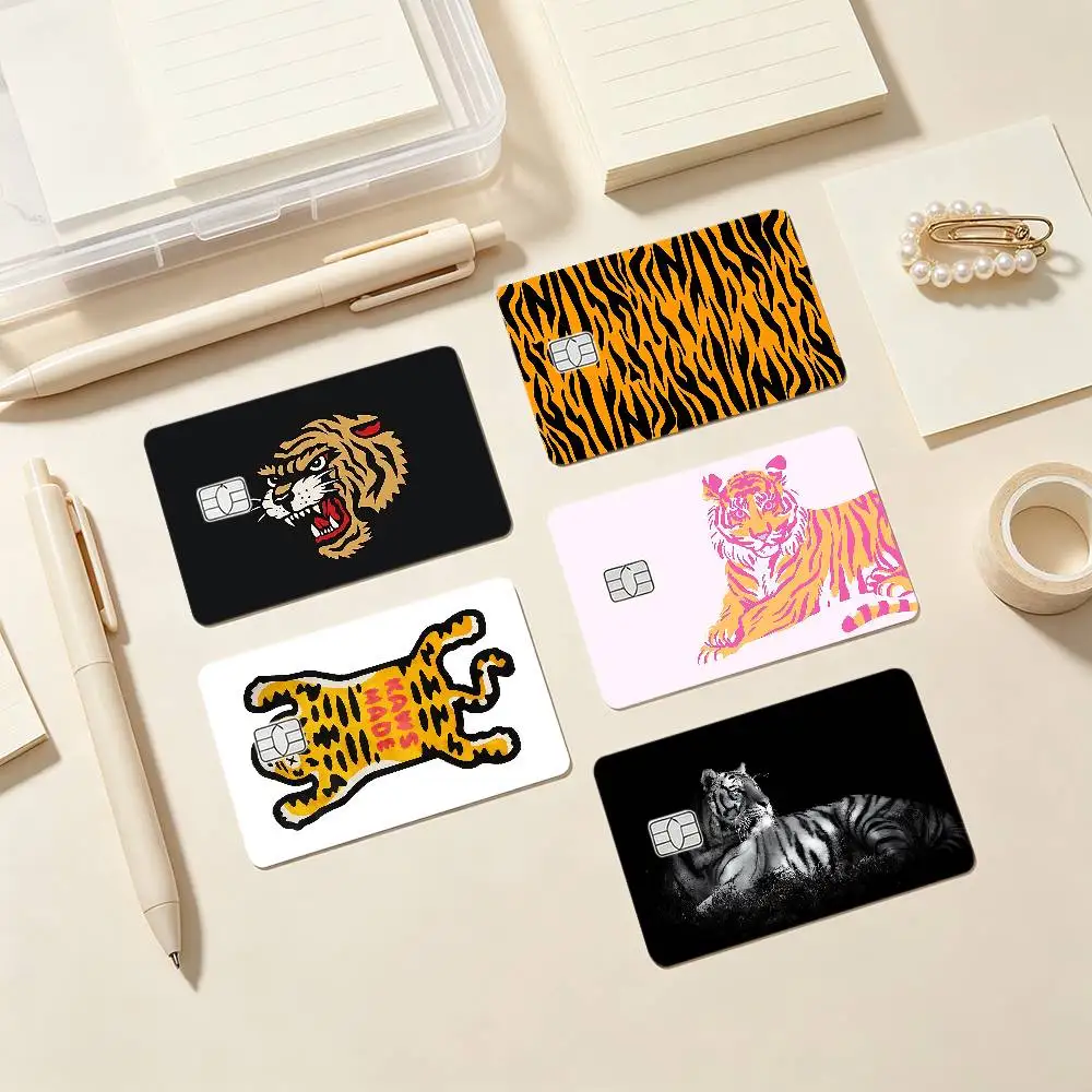 Cool Tiger Card Stickers Credit Card DIY Card Protector Stickers Waterproof Film Skin Cover