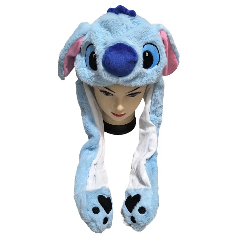 Pluszowa czapka Miniso z ruchomymi uszami, męska i damska jesienno-zimowa czapka z poduszką powietrzną Sanrio, urocza kreskówkowa czapka z jadeitowym psikiem.